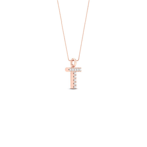 "T" Initial Lab Grown Fashion Pendant