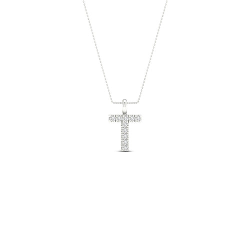 "T" Initial Lab Grown Fashion Pendant