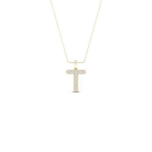 "T" Initial Lab Grown Fashion Pendant