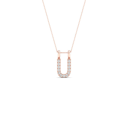 "U" Initial Lab Grown Fashion Pendant