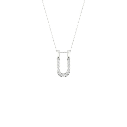 "U" Initial Lab Grown Fashion Pendant