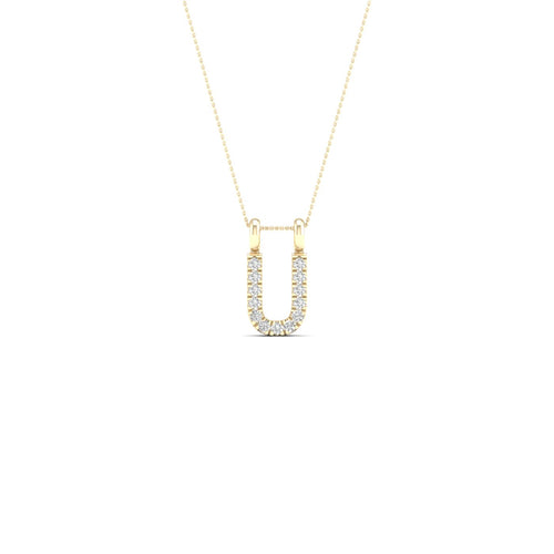 "U" Initial Lab Grown Fashion Pendant