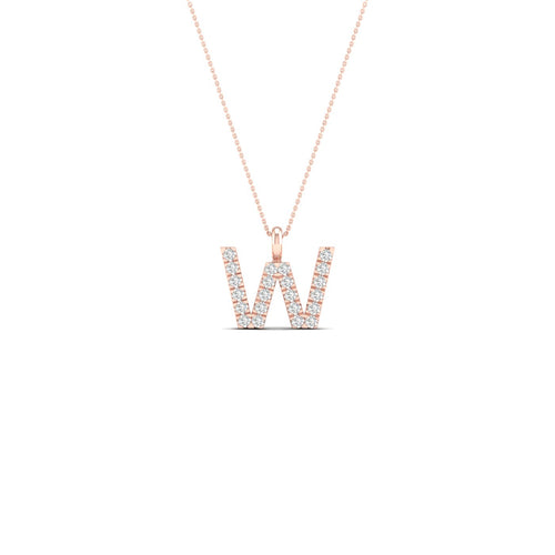 "W" Initial Lab Grown Fashion Pendant