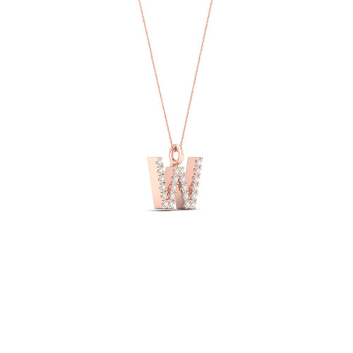 "W" Initial Lab Grown Fashion Pendant