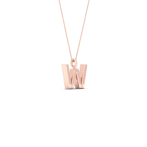 "W" Initial Lab Grown Fashion Pendant