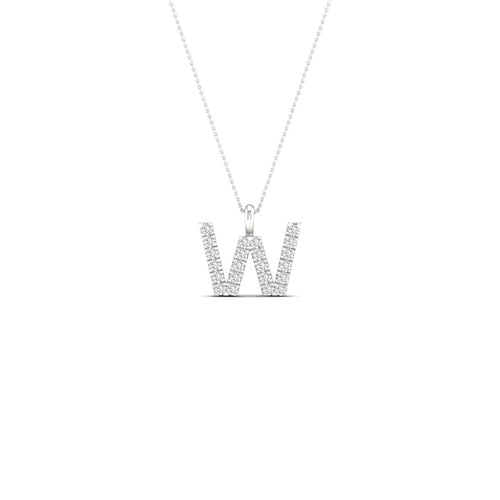 "W" Initial Lab Grown Fashion Pendant