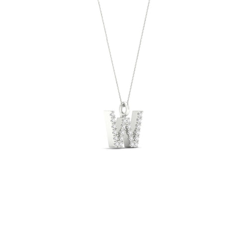 "W" Initial Lab Grown Fashion Pendant