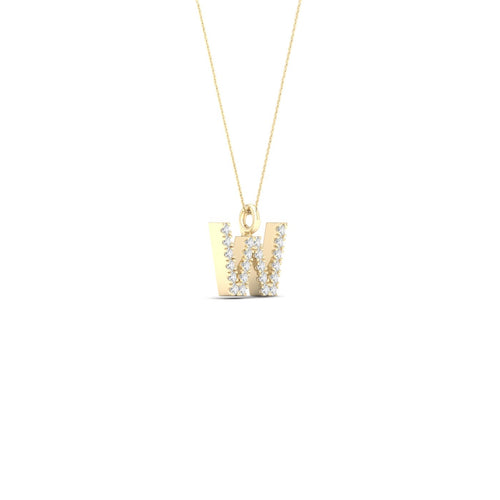 "W" Initial Lab Grown Fashion Pendant