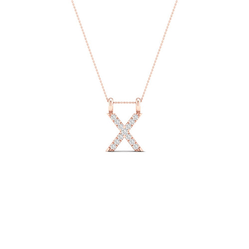 "X" Initial Lab Grown Fashion Pendant