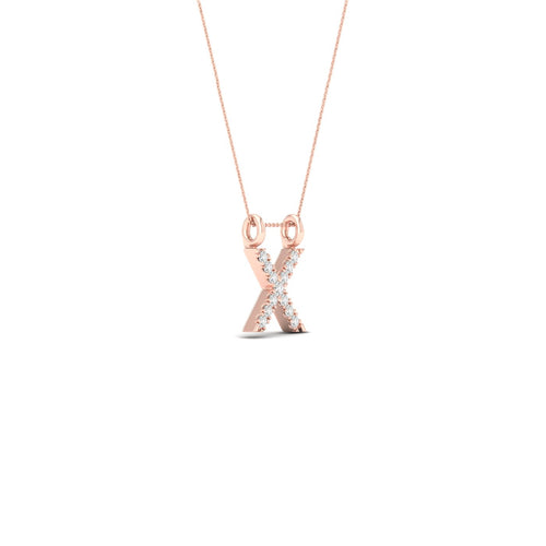 "X" Initial Lab Grown Fashion Pendant