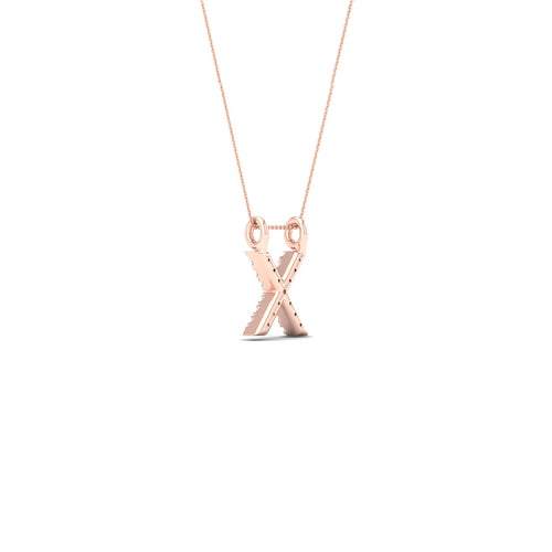 "X" Initial Lab Grown Fashion Pendant