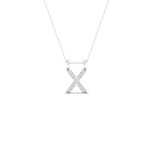 "X" Initial Lab Grown Fashion Pendant