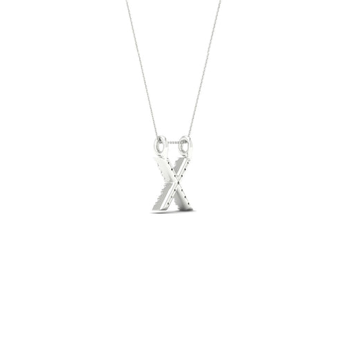 "X" Initial Lab Grown Fashion Pendant