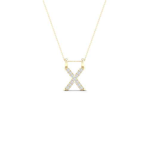 "X" Initial Lab Grown Fashion Pendant