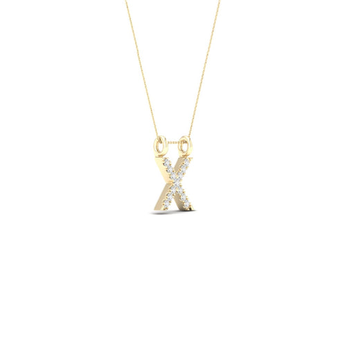 "X" Initial Lab Grown Fashion Pendant