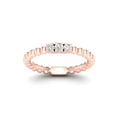 1/6 Ctw Three Stone Bubble Stack Ring
