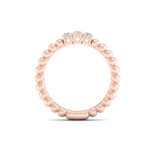 1/6 Ctw Three Stone Bubble Stack Ring