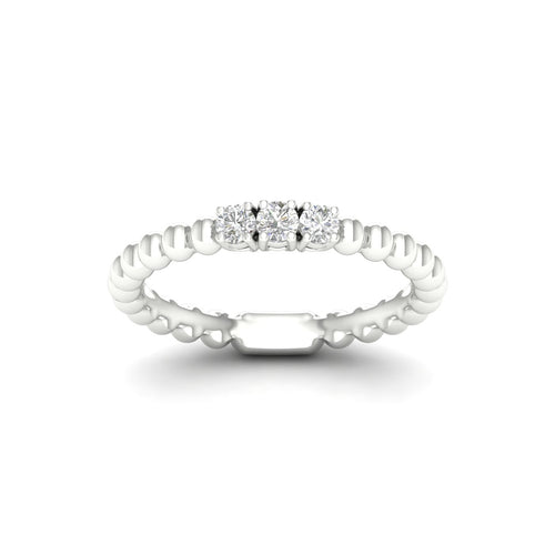 1/6 Ctw Three Stone Bubble Stack Ring
