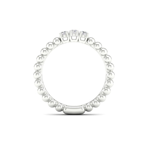 1/6 Ctw Three Stone Bubble Stack Ring