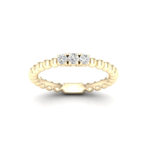 1/6 Ctw Three Stone Bubble Stack Ring