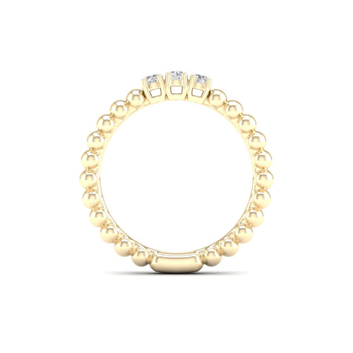 1/6 Ctw Three Stone Bubble Stack Ring