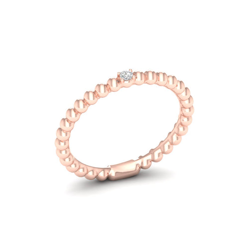 0.02 Ctw Single Stone Lab Grown Stackable Ring