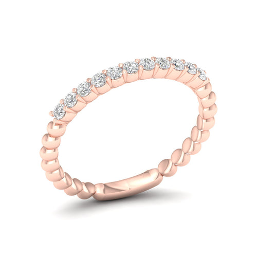 1/4 Ctw Eleven Stone Bubble Lab Grown Stackable Ring