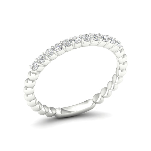 1/4 Ctw Eleven Stone Bubble Lab Grown Stackable Ring