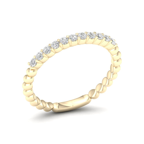1/4 Ctw Eleven Stone Bubble Lab Grown Stackable Ring