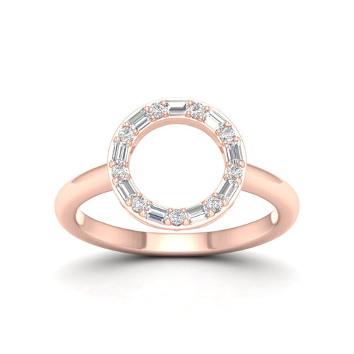 1/4 Ctw Ana de Aramas Circle Baguette Round Lab Grown Fashion Ring