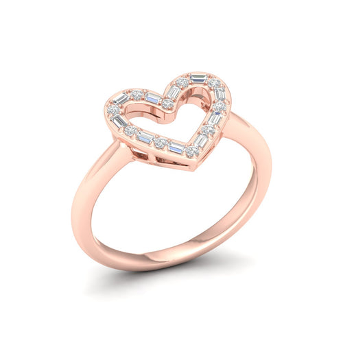 1/4 Ctw Ana de Aramas Heart Baguette Round Lab Grown Fashion Ring