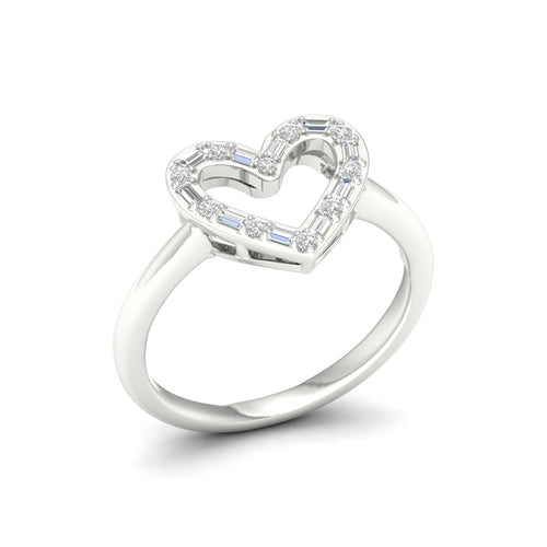 1/4 Ctw Ana de Aramas Heart Baguette Round Lab Grown Fashion Ring