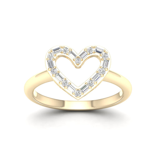 1/4 Ctw Ana de Aramas Heart Baguette Round Lab Grown Fashion Ring