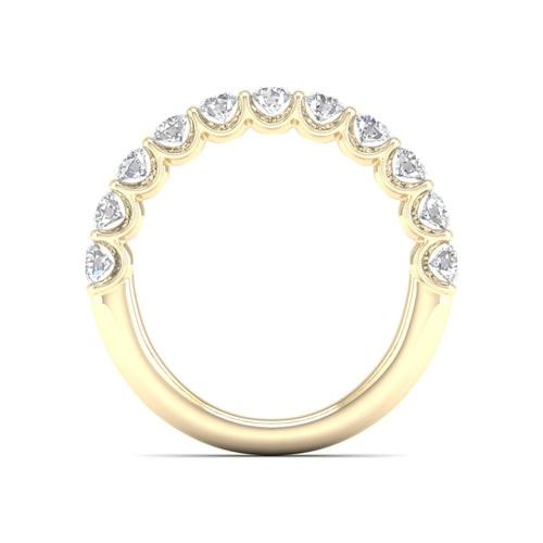 1 ctw Scalloped Channel Set Anniversary Lab Grown Band