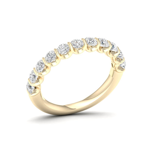 1 ctw Scalloped Channel Set Anniversary Lab Grown Band