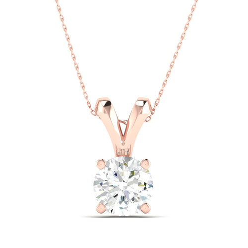 1/2 ctw Split Bail Round Lab Grown Solitaire Pendant