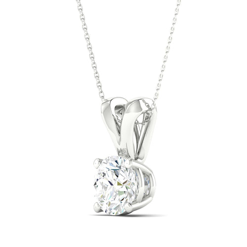 1/2 ctw Split Bail Round Lab Grown Solitaire Pendant