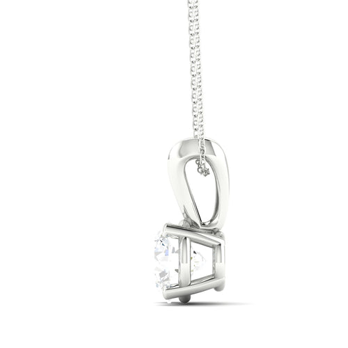 1/2 ctw Split Bail Round Lab Grown Solitaire Pendant