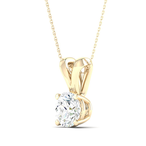 1/2 ctw Split Bail Round Lab Grown Solitaire Pendant