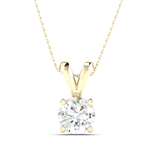 1/2 ctw Split Bail Round Lab Grown Solitaire Pendant