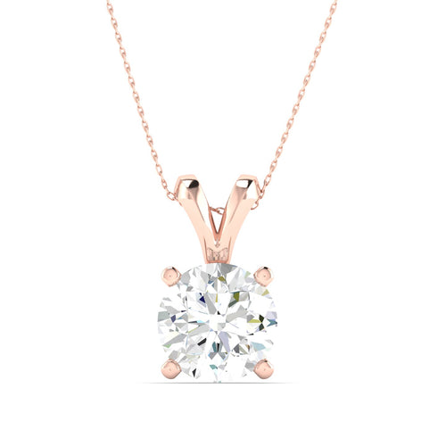 1 ctw Split Bail Round Solitaire Lab Grown Pendant