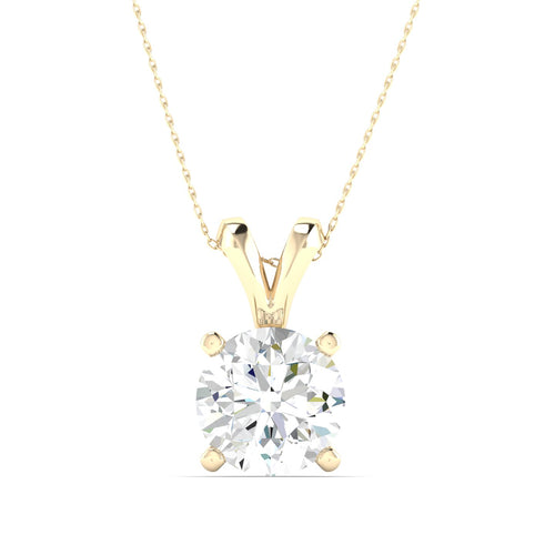 1 ctw Split Bail Round Solitaire Lab Grown Pendant