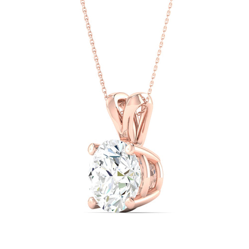 1 1/2 ctw Split Bail Round Lab Grown Solitaire Pendant