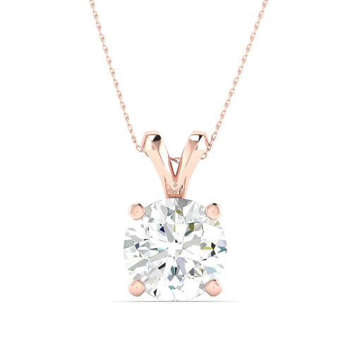 1 1/2 ctw Split Bail Round Lab Grown Solitaire Pendant