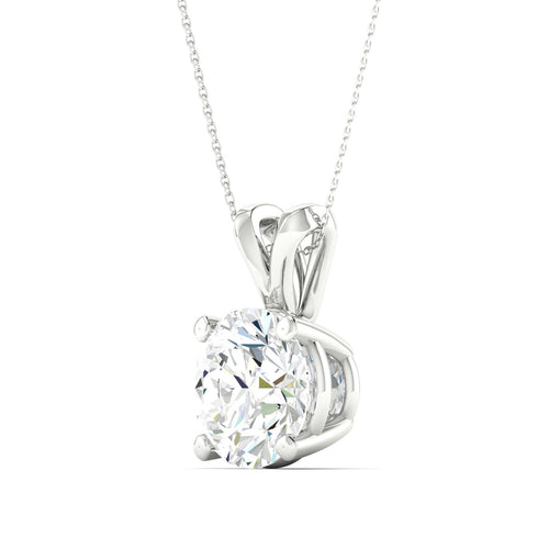 1 1/2 ctw Split Bail Round Lab Grown Solitaire Pendant