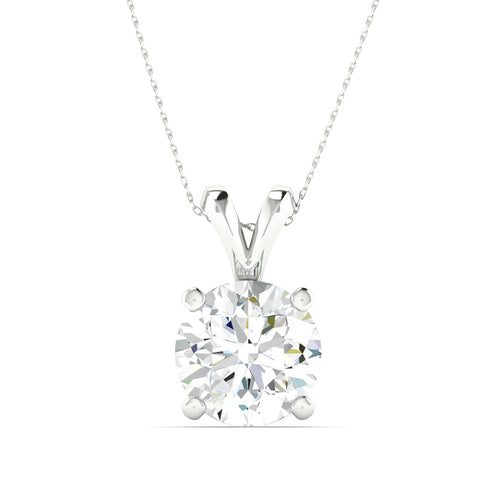 1 1/2 ctw Split Bail Round Lab Grown Solitaire Pendant