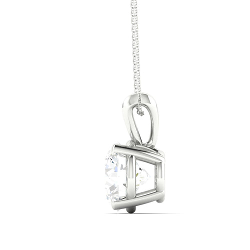 1 1/2 ctw Split Bail Round Lab Grown Solitaire Pendant