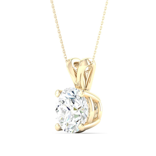 1 1/2 ctw Split Bail Round Lab Grown Solitaire Pendant