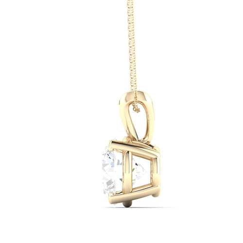 1 1/2 ctw Split Bail Round Lab Grown Solitaire Pendant