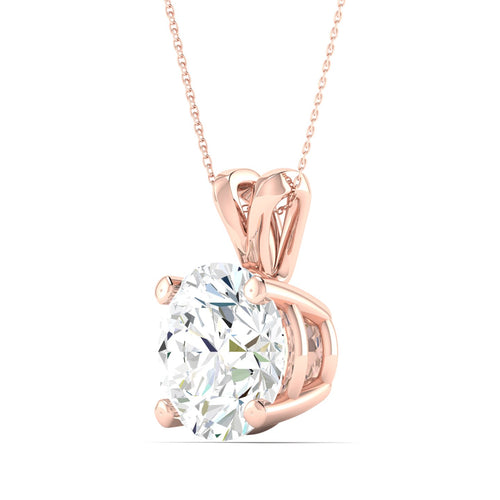 2 ctw Split Bail Round Lab Grown Solitaire Pendant